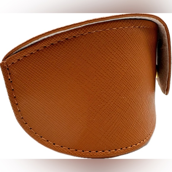 NWOT, Tory Burch Sunglass Case w/Gold Logo, Orange Luxury, Never Used - Picture 6 of 7